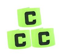 TOYANDONA 3 pièces Brassard de Capitaine de Football Élastique Jaune Fluorescent Lot de Brassards pour et Adultes Bande Antidérapante Confortable pour Leadership Sportif