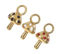 TOYANDONA 3 Pièces Breloque Champignon Colorée en Acier Inoxydable | Mini Format, Design Unique, Confortable et Léger, pour Bracelets, Occasions Spéciales, Filles Créatives