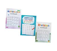 TOYANDONA 3 pièces Cahier Maths Volumes Multiplication Division Additions Soustractions pour Garçon Fille Ème Pratique Indépendante Exercices Ciblés Apprentissage Complet