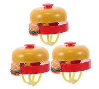 TOYANDONA 3 Pièces Cloche de pour Garçon Fille et Forte Accessoire pour Vélos Trottinettes et VTT Design Cartoon Hamburger Jaune Installation Interactive Familiale