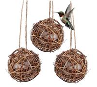 TOYANDONA 3 Pièces Constructeur de nids de colibris matériel pour nid de Suspendu Maisons de à l'extérieur Petit Coffret Nidification des colibris décor de nid d'oiseau Coton