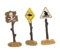 TOYANDONA 3 Pièces Décoration Aquarium Panneau Avertissement Résine Ornement de Paysage pour Réservoir Betta Décor et Naturel pour Poissons