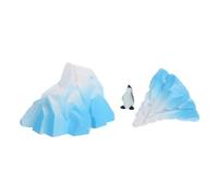 TOYANDONA 3 Pièces Décorations Aquarium Iceberg Réalistes Résine avec Manchots Paysage Polaire sous-Marin pour Eau Douce et Eau Salée Modèle Glacier Artificiel pour Habitat Interactif
