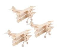 TOYANDONA 3 pièces DIY Avion Maquette Kit Bois à Peindre pour Garçon Fille Puzzle Educatif Jeu Créatif et Décoration Maison