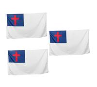 TOYANDONA 3 Pièces Drapeau Chrétien Décoratif pour Extérieur et Intérieur Drapeau à Accessoire de Jardin Facile à Installer avec Œillets