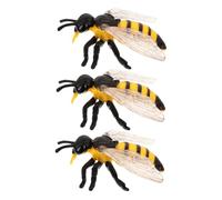 TOYANDONA 3 Pièces Figurines Abeille Réalistes Modèles Plastique sans Arêtes Décoration Éducative pour Garçon Fille Jouets Insectes Sécurisés pour Jeux Créatifs et Fêtes