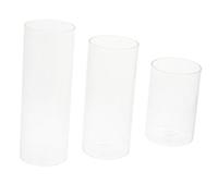TOYANDONA 3 pièces Lot Bougeoirs Verre Cylindriques Coupe-Vent pour Bougies Pillar Transparent Résistant et Décoratif pour Mariage et Fête