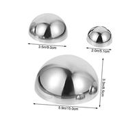 TOYANDONA 3 pièces Lot de Demi Sphères Décoratives Acier Inoxydable Polies Miroir Boules Creuses Épaisses pour Jardin Maison Escalier et Espace Public