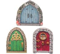 TOYANDONA 3 Pièces Mini-Porte Porte Miniature de Maison de poupée Statue de Jardin Figurines de fées Figurine de Jardin Jolie décor de Jardin Porte de Mini décoration de Porte Bois