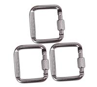 TOYANDONA 3 pièces Mousquetons Carrés pour Camping Lot de Boucle de Sécurité pour Escalade et Accessoires Extérieurs Pratique et Argenté