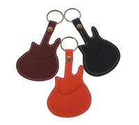 TOYANDONA 3 pièces Organisateur de Médiators de Guitare PU avec Porte Clés de Noir Orange Étui Pratique pour Musiciens Voyage et Protection Durable