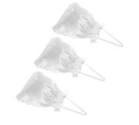 TOYANDONA 3 Pièces Paquet à Main de Mariée en Satin Blanc Design Floral Délicat, Léger et Compact, pour Cérémonies de Mariage et Fêtes Élégantes
