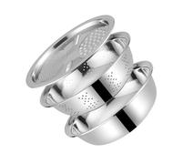 TOYANDONA 3 pièces Passoire Acier Inoxydable avec Râpe et Tamis à Mailles Fines Bassin Multifonction pour Laver Légumes Riz et Fruits Panier Vidange Pratique pour Ustensiles Cuisine Inox