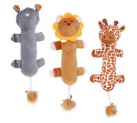 TOYANDONA 3 Pièces Peluche pour Mordre Molar Teething Lion Girafe Léopard Accessoires Amusants