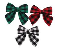 TOYANDONA 3 pièces Pinces Cheveux Nœud Plaid Petit Clip Mignon pour Garçon Fille Accessoires et Noir Vert Rouge