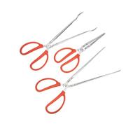 TOYANDONA 3 pièces Pinces Multifonctions Acier Inoxydable pour Crabes Écrevisses Éels et Déchets Lot de Pinces Ergonomiques Antidérapantes Droit Coudé pour Ramassage Pratique