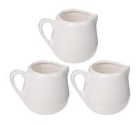 TOYANDONA 3 Pièces Pot à Lait Porcelaine Mini Cruche Céramique avec Poignée Pichet Sauce et Crémier pour Cuisine Design Simple et Bec Anti-goutte