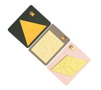 TOYANDONA 3 Pièces Puzzle Jeu De Logique IQ Éducatif pour Tout-Petit Casse-tête en Blocs De Bois des Casse-tête Jouets Montessori Déveil Idée De Génie Enfant en Bois