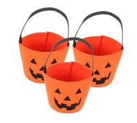 TOYANDONA 3 Pièces Seaux Citrouille Feutre Réutilisables Bonbons Halloween Légers et Résistants pour Garçon Fille pour Friandises et Fêtes Halloween