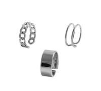 TOYANDONA 3 pièces Set de Bagues Ouvertes Vintage Argent Bijoux Fins et Élégants pour Femmes Anneaux Simples pour Toutes Occasions
