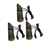 TOYANDONA 3 Pièces Sifflet de Survie Loud avec Boussole et Lampe Torche Multifonction Fonctions pour Sauvetage Plein Air Léger et Portable pour Randonnée et Urgence
