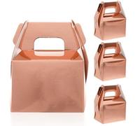 TOYANDONA 30 Boîtes à Bonbons en Papier Kraft Rose Doré 10x7 Cm, Petite Boîte à Friandises pour Fêtes, Mariage et Anniversaires, Coffrets Présents 6 Pcs/paquet, Lot de 5 Sets