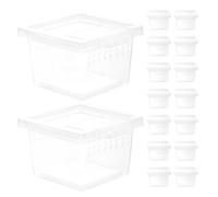 TOYANDONA 30 Pièces Boîte Terrarium Reptile Transparente avec Plateforme Solaire Naturelle Cage Portable Élevage et Transport pour Tortue Gecko Araignée Lézard et Amphibiens Conteneur