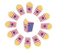 TOYANDONA 30 pièces Boîtes Popcorn Papier Usa Thème Independence Day Faciles à Monter pour et Snacks Boîte Anti-fuite Emporter Emballage Pratique pour Bonbons et Biscuits