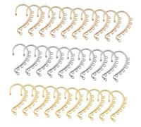 TOYANDONA 30 pièces Crochets d'oreilles à six trous pour fabrication de boucles d'oreilles DIY accessoires de création de bijoux or 10 pcs * argent 10 pcs * métal doré 30 pcs