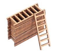 TOYANDONA 30 Pièces Mini Decorative Wooden Ladder for Dollhouse and Miniature Garden Realistic Small Step Ladder for DIY Craft Projects and Bonsai Display Micro Staircase Ornament
