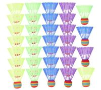 TOYANDONA 32 Pièces Volants de Badminton Garçon Fille Colorés pour Entraînement et Jeu Intérieur Extérieur Design Adapté Débutants