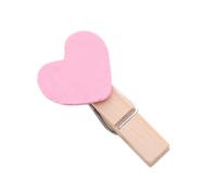 TOYANDONA 34 pièces Lot de Pinces Bois Rose Forme de Cœur Clips Muraux Ornementaux pour Photos et Papiers Ambiance Chambre Chaleureuse