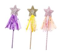 TOYANDONA 3pièces Baguettes Étoiles Magiques pour Garçon Fille Bâtons Lumineux Portables avec Voile pour Déguisement Fée Jouets Fille Garçon pour Fête Anniversaire Accessoires Scène Et Jeu r
