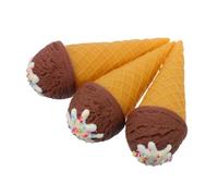 TOYANDONA 3pièces Cornet De Glace Factice Réaliste Lot de Glaces Artificielles pour Décoration De Fêtes Présentation Magasin Accessoire Photo Modèle Alimentaire