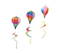 TOYANDONA 3pièces Décoration De Jardin Lot de Moulins à Vent Spiraux Ballons Montgolfière Colorés Ornements Extérieurs Résistants pour Pelouse Et Patio