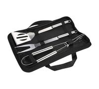 TOYANDONA 3pièces Kit Ustensiles pour Barbecue avec Fourchette Pelle et Spatule Acier Inoxydable Ensemble de Outils de Cuisine Extérieur