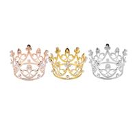 TOYANDONA 3pièces Lot de Couronnes Décoratives pour Gâteau Diadème de Princesse pour Garçon Fille Mini Couronnes pour Gâteau Anniversaire
