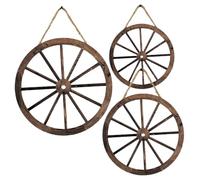 TOYANDONA 3pièces Roues Bois Décoration Murale Pour Salon Roue Bois Art Mural Décoratif Décoration Murale Vintage Suspension Murale Décorative Roue Ronde Intérieur