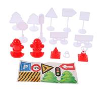 TOYANDONA 4 Ensembles Panneaux de Signalisation Miniatures pour Garçon Fille Jeu Éducatif de et Faciles à Transporter Apprentissage des Règles de Sécurité Routière