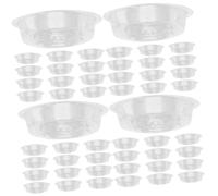 TOYANDONA 4 Ensembles Soucoupes Plastique pour Pots De Fleurs Plateaux De Drainage Robustes pour Plantes Pet Transparent 30 Pièces * 4