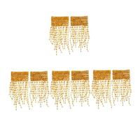 TOYANDONA 4 Paires Bracelet de Danse Du Ventre Or Manchettes Élastiques avec Franges pour Femmes et Filles Accessoire de Danse Élégant pour Fête et Performance