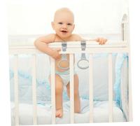 TOYANDONA 4 pièces Anneaux de Sécurité pour Garçon Fille Aide Marche pour Lit Garçon Fille et Parc Supports Suspendus pour Exercice et Renforcement des Bras Couleurs Rose et Gris