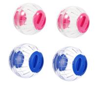 TOYANDONA 4 pièces Balle de Course pour Hamster Transparente Exercice Silencieux avec Verrou Anti-évasion Léger et Portable pour Petits Rongeurs et Animaux de Compagnie