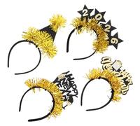 TOYANDONA 4 pièces Bandeaux Paillettes Noir et Or pour Nouvel An Accessoires Cheveux Légers et Festifs Serre-têtes Confettis pour Fête Du Réveillon Décorations Originales pour Soirée