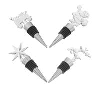 TOYANDONA 4 Pièces Bouchons De Vin De Noël Alimentaire Bouchons De Conservation Pour Bouteille De Boisson Pour Fêtes De Fin Année