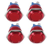 TOYANDONA 4 Pièces Bouton-poussoir Métallique Étanche 16mm Fonction Auto-réinitialisation, Finition Oxydée en Cuivre, Bornes à Vis, pour Contrôle Automobile et Marine