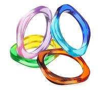 TOYANDONA 4 pièces Bracelets Acryliques Dégradés Femme Lot de Bracelets Larges Colorés Accessoires Mode Polyvalents Confortables pour Femmes et Filles