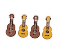 TOYANDONA 4 pièces Broche Brodée Guitare Ukulélé Épingle Col Décorative Cartoon Accessoire Vêtement Léger et Élégant pour Femme