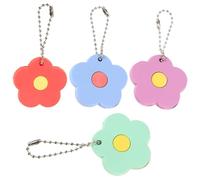 TOYANDONA 4 pièces Cache-clés Fleurs Décoratifs PVC Souple Protège Clés Maison Couvre Clé pour Identification Facile Protège Cute