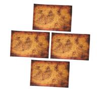 TOYANDONA 4 Pièces Cartes Au Trésor Vintage pour Garçon Fille Accessoires Chasse Au Trésor Pirate pour Jeux de Société Décoration et Activités Ludiques Famille pour Fêtes et Événements à